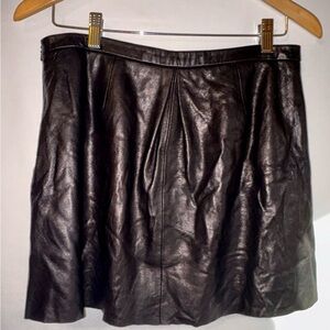 Madewell Alexa Chung Black Genuine Leather Mini Skirt Size 6